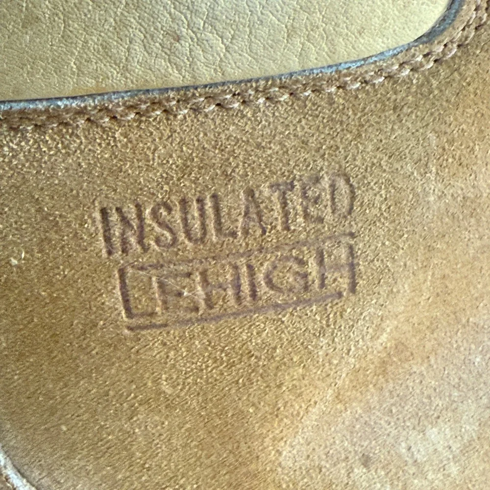 Vtg Lehigh Insulated Steel Toe Mens 9.5D‎ Suede Hiking Work Boots NOS Red Laces